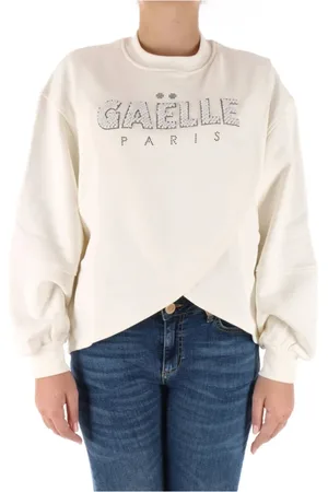 GAËLLE Sweatshirts, female, , XS, Hand-Embroidered White Cotton Top