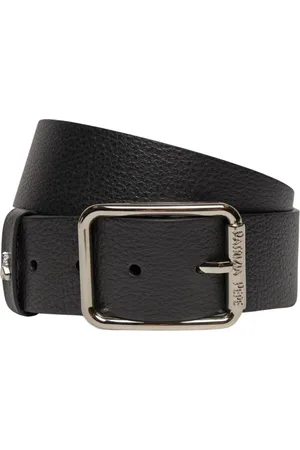 Patrizia Pepe Rectangular Golden Buckle Leather Belt