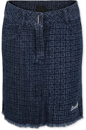 Givenchy Skirts, female, , 10 Y, Denim Skirt with 4G Motif Fringes