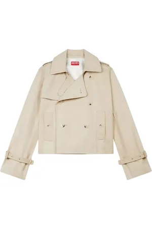 Kenzo Double-Breasted Coats, female, , M, Short Trench Coat