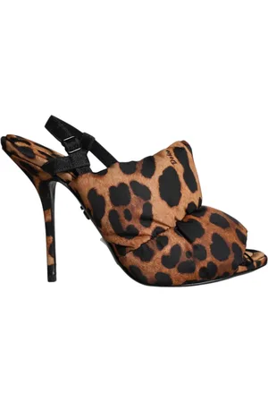 Dolce & Gabbana High Heel Sandals, female, , 3 1/2 UK, Leopard Keira Slingback Sandals Shoes