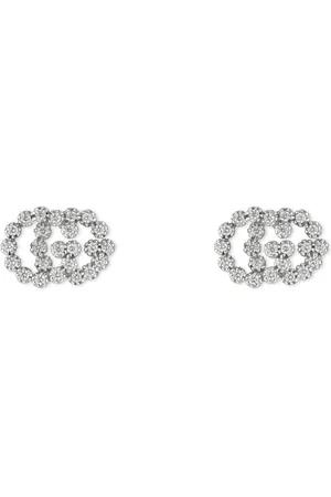 Gucci Earrings, female, , ONE SIZE, Ybd481676003 - gold 18kt, diamonds - GG Running stud earrings in 18kt gold and diamonds