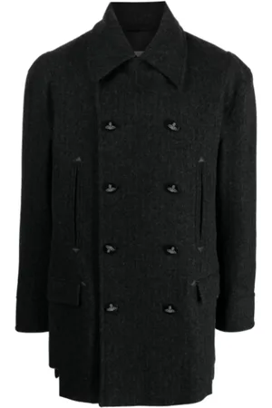 Vivienne Westwood Trench Coats, male, , L, Striped Peacoat for Men in