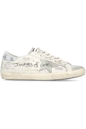 Golden Goose Ivory Leather Trainers with Star Detail