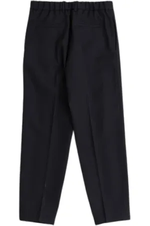 Jil Sander Straight Trousers, male, , L, Navy Wool Cigarette Trousers