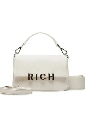 John Richmond Silver Shoulder Bag with Metal Details