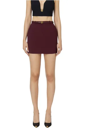 Elisabetta Franchi Crepé Mini Skirt with Embroidery