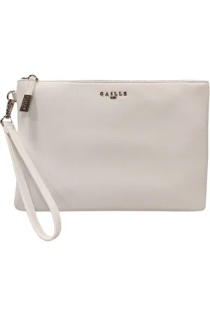 GAËLLE Faux Leather Metal Logo Clutch