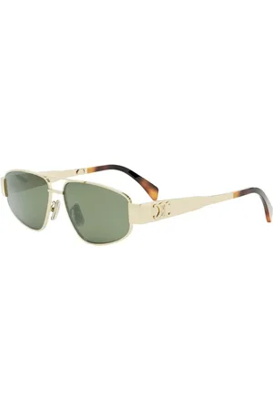 Céline Gold Frame Green Lens Sunglasses