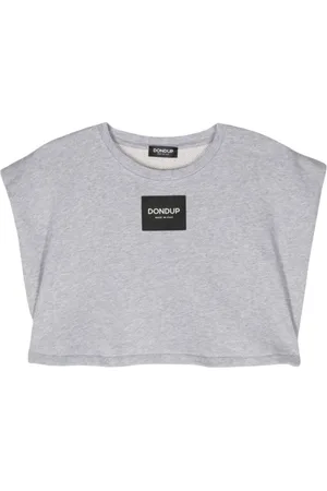 Dondup Sleeveless Tops, female, , S, Logo Patch Cropped Top