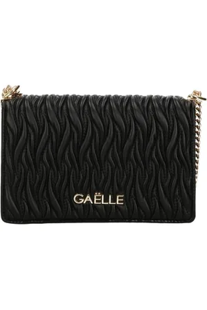 GAËLLE Faux Leather Metal Logo Clutch