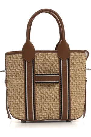 Hogan Tote Bags, female, , ONE SIZE, Rafia Bucket Bag with Leather Strap