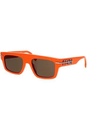 Fendi Elegant Squared Sunglasses with Brown Lenses