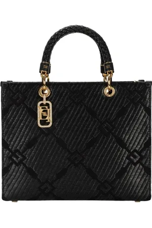 Elisabetta Franchi Handbags, female, , ONE SIZE, Jacquard Tote Bag with Charms