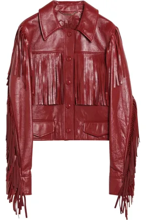 Chloé Leather Jackets, female, , M, Fringed Leather Jacket