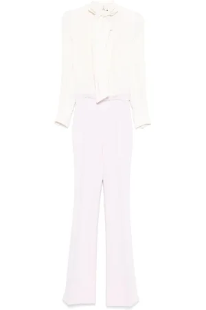 Elisabetta Franchi Jumpsuits, female, , 2XS, Jumpsuit in georgette and crêpe fabrics with piping