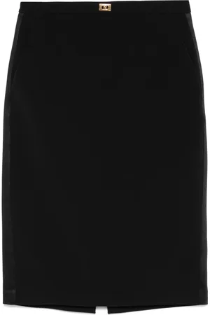 Elisabetta Franchi Midi Skirts, female, , M, Crêpe skirt with satin bands