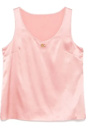 Dolce & Gabbana Sleeveless Tops, female, , XS, Luxury Silk Vison Top