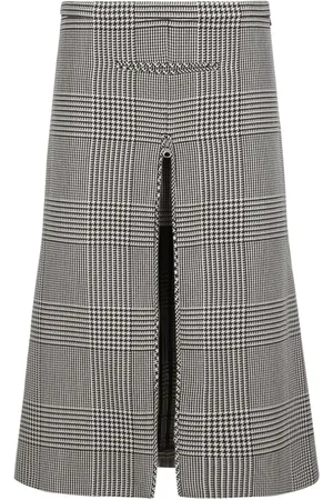 Courrèges Midi Skirts, female, , S, Zipped Prince Of Wales Skirt