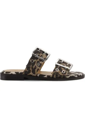 Ganni Sliders, female, , 3 UK, Denim Print Sandal