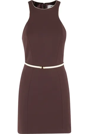 Elisabetta Franchi Short Dresses, female, , XS, Cacao Lemonade Mini Dress with Belt