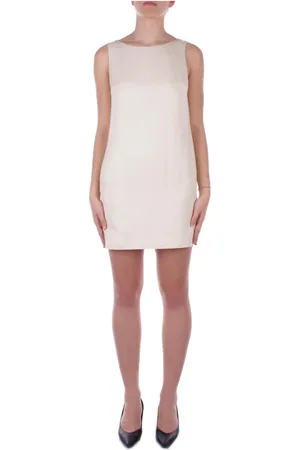 Dondup Short Dresses, female, , S, Cream Dress with Regular Fit