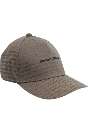 Emporio Armani Jacquard Logo Baseball Cap in Chocolate