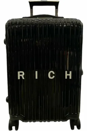 John Richmond Large Suitcases, female, , ONE SIZE, Glossy Unisex Trolley with White Logo