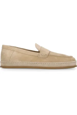 Hogan Suede Leather Loafers Round Toe