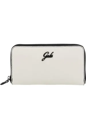 Gabs White Leather Wallet with Zipper Compartment