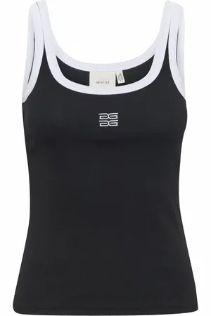 Gestuz Contrast Logo Slim Fit Top