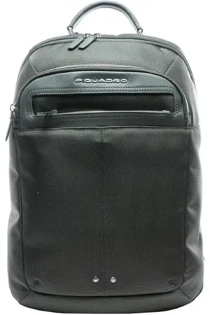Piquadro Leather and Fabric Laptop Backpack