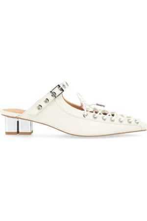 Ganni Heeled Mules, female, , 7 UK, leather Egret mules