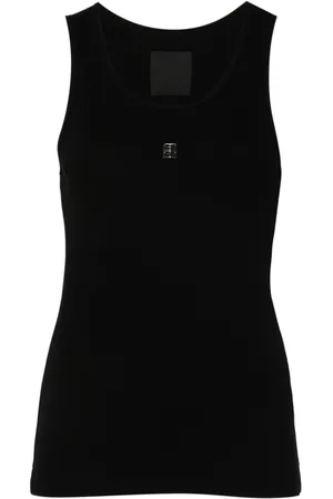 Givenchy Sleeveless Tops, female, , XS, Ribbed Tank Top with 4G Metal Piece