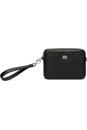Dolce & Gabbana Cross Body Bags, unisex, , ONE SIZE, Leather Crossbody Bag with Logo Plaque