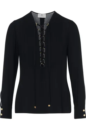Elisabetta Franchi Blouses, female, , M, Camicia EF Nera Blouse