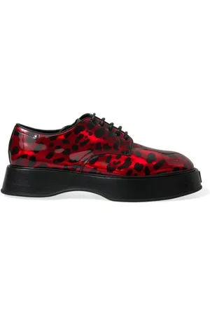 Dolce & Gabbana Laced Shoes, male, , 10 UK, Red Calfskin Leather Formal Shoes