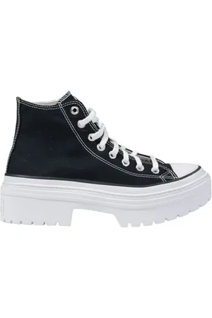 Converse Black Fabric Sneaker with Lugged Heel