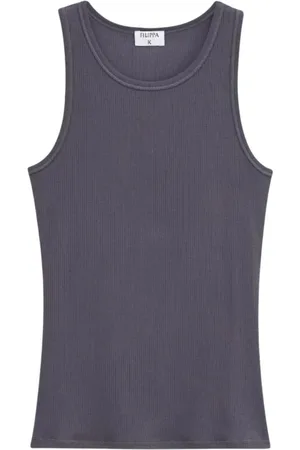 Filippa K Ribbed Tank Top Charcoal Minimalism