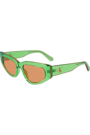 Calvin Klein Transparent Sunglasses with Brown Lenses