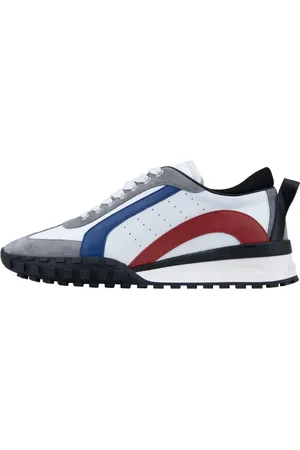 Dsquared2 Sneakers, male, , 7 UK, Leather Lace-Up Trainers with Suede