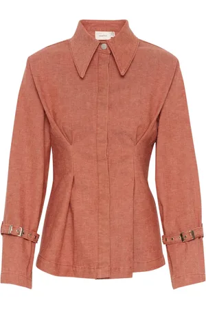Gestuz Denim Jackets, female, , L, Rose Powder Denim Shirt Blouse
