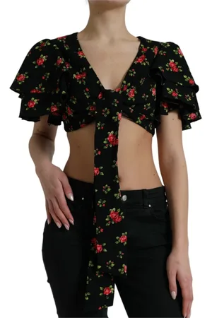 Dolce & Gabbana Floral Print Cropped Top Luxe Fashion