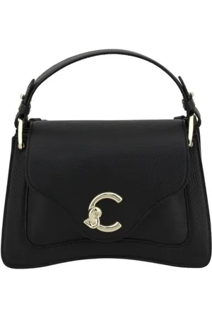 Coccinelle Golden Logo Leather Shoulder Bag