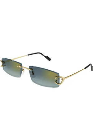 Cartier Sunglasses, unisex, , 56 MM, Rimless Sunglasses with Green Lenses