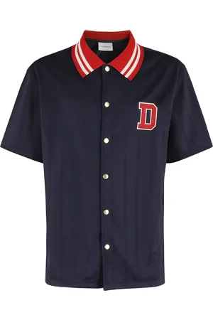 Drôle de Monsieur Navy Polo Shirt with Knit Collar