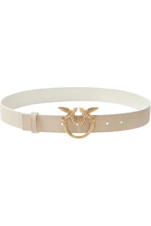 Pinko Belts, female, , M, Reversible Leather Belt with Logo Buckle