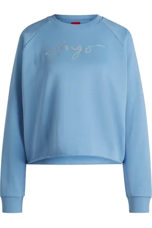 HUGO BOSS Sweatshirts, female, , M, Soft Cotton Sweatshirt with Raw Edges