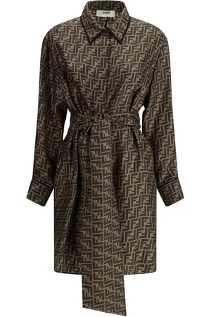 Fendi Shirt Dresses, female, , 2XS, Elegant Midi Shirt Dress with FF Pattern
