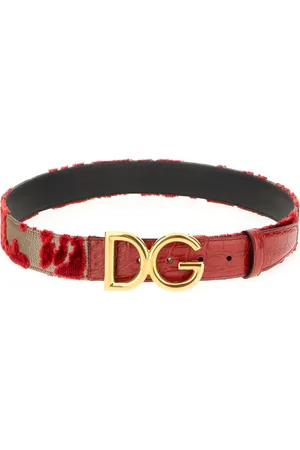 Dolce & Gabbana Belts, female, , 90 CM, Velvet Croc Waist Belt